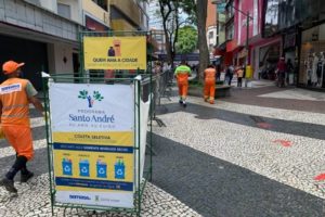 Centro comercial de Santo André recebe reforço nos serviços de coleta e limpeza neste fim de ano