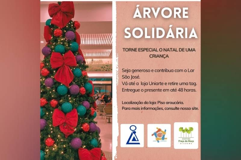 Árvore solidária no Shopping Praça da Moça é oportunidade de presentear crianças