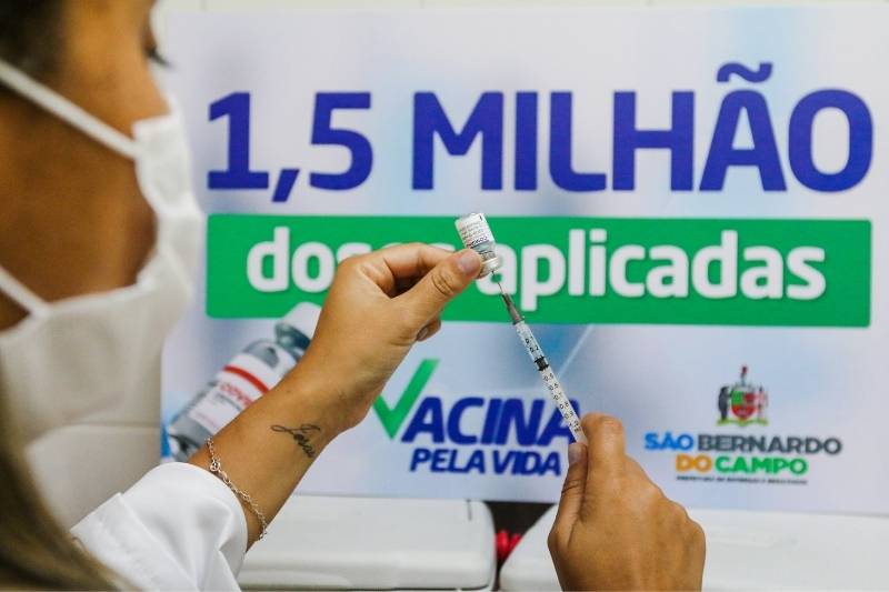 São Bernardo supera marca de 1,5 milhão de vacinas aplicadas contra a Covid-19