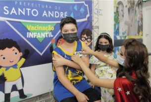 Santo André inicia mutirão para vacinar crianças de 6 a 11 anos sem comorbidades contra Covid-19